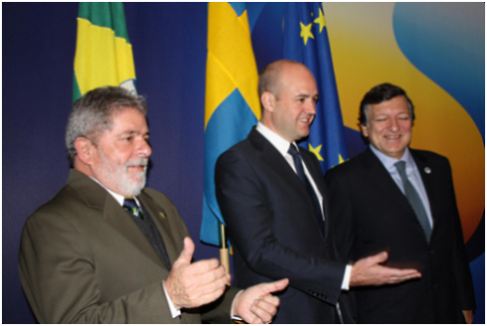 Presidente Luiz Incio da Silva, Primer Ministro Sueco Fredrik Reinfeldt, Presidente de la Comisin de la Unin Europea Jos Manuel Barroso 