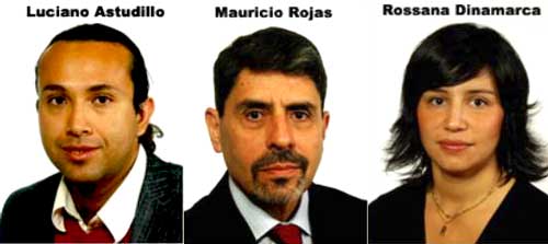 Luciano Astudillo, Mauricio Rojas, Rossana Dinamarca