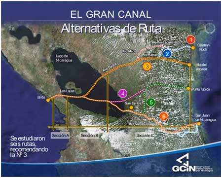 Canal interocenico, Nicaragua