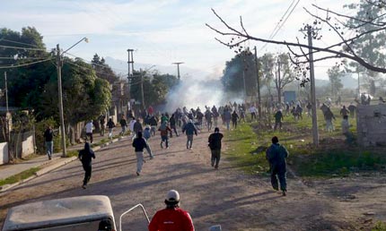 violenta represión