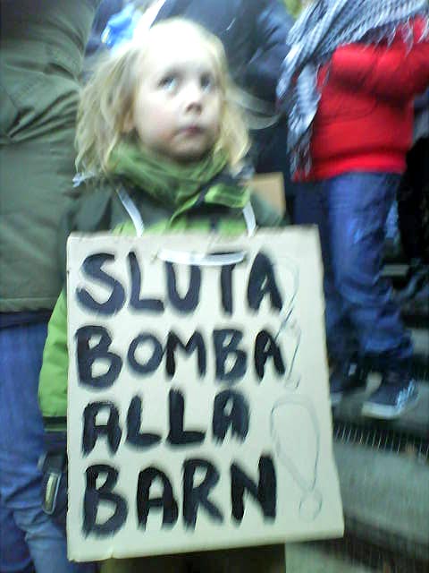 Sluta bomba alla barn