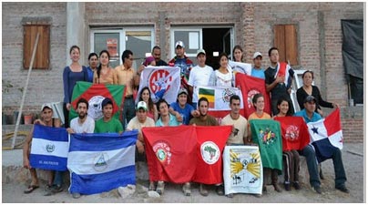 Jóvenes de los distintos países de las Américas de la CLOC-VC