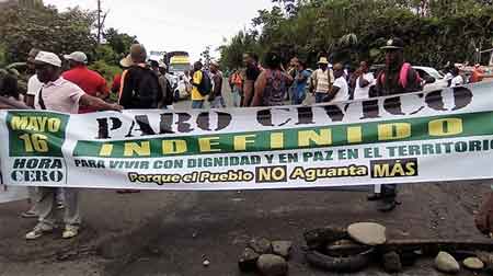 Protest av afro-colombianer i Buenaventura